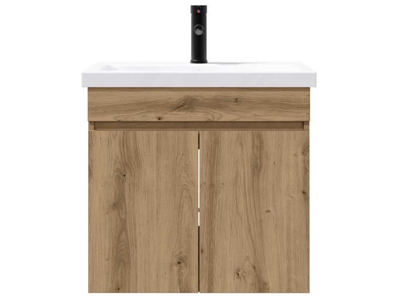  Meuble de rangement salle de bain avec robinet chêne artisanal shl4773  - Conforama E