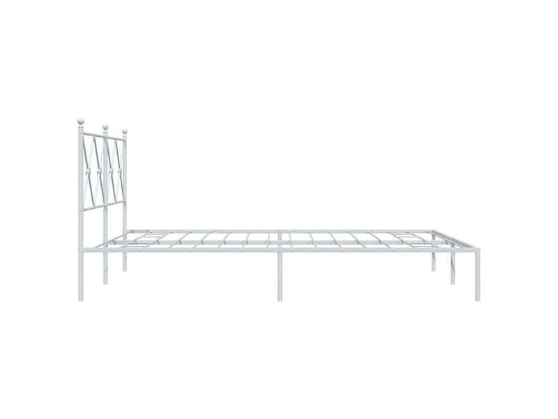 Lit double- lit adulte - cadre de lit métal sans matelas et tête de lit blanc 150x200 cm - Conforama D