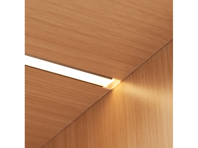 Vitrine d'angle led 62x32x160 cm, chêne, mdf et verre trempé, avec éclairage intégré, rangement collection - Conforama E