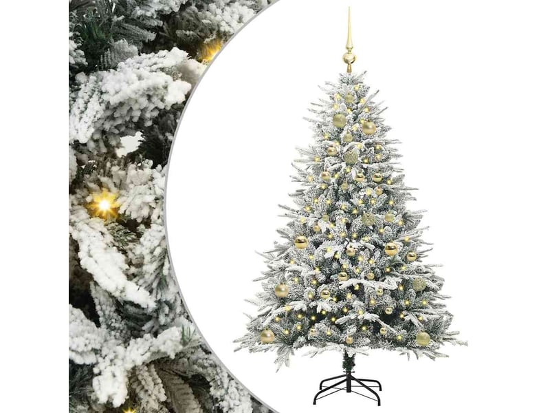  Sapin de noël, arbre de noël artificiel pré-éclairé avec ensemble de boules shl2972  - Conforama A