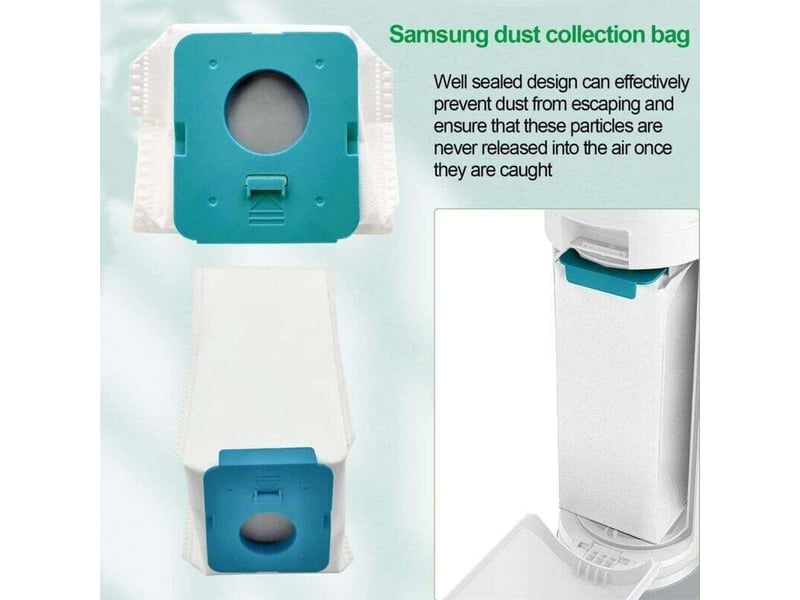  12 pièces sac à poussière clean station pour samsung bespoke vs20a95923w, sacs de rechange pour aspirateur, sacs d'aspirateur  - Conforama B