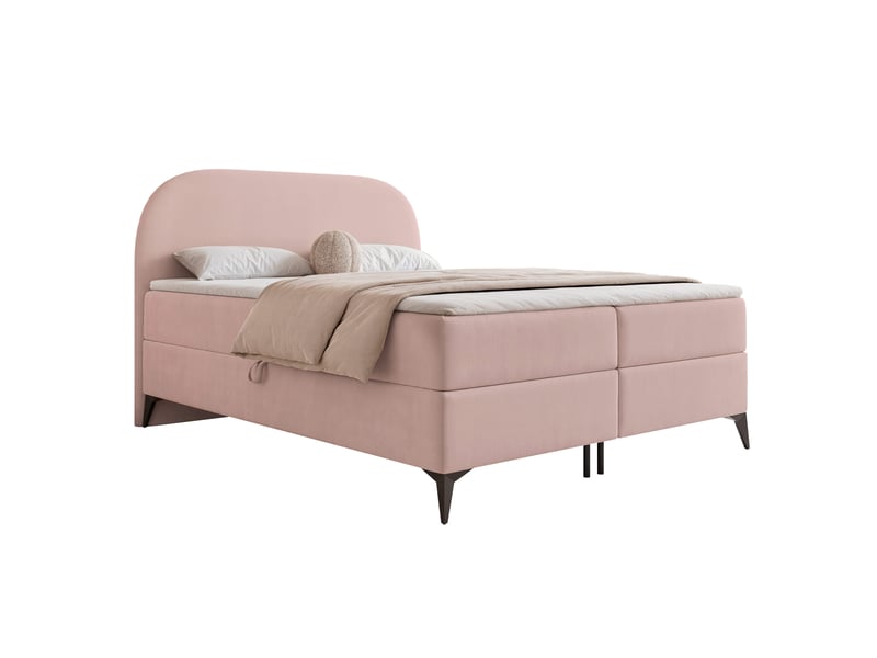  Lit coffre noelia - 140x200 cm - avec matelas - velours élégant brillant - rose poudré NOELIA - Conforama A
