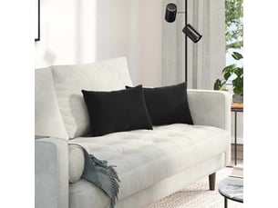 Lot de 2 coussins de canapé, coussins décoratifs noir 50 x 30 cm cf59137