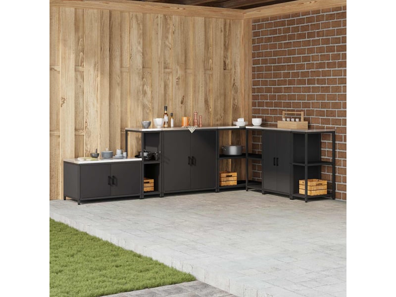 Étagère de cuisine, étagère de rangement hattem noir 30x50x92cm acier - Conforama B