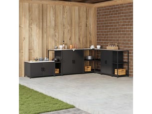 Étagère de cuisine, étagère de rangement hattem noir 30x50x92cm acier