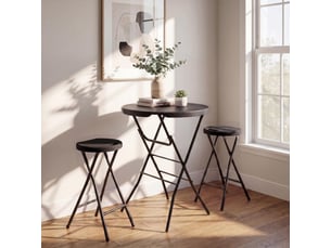 Table de bar pliante extérieure, table mange‑debout, table pour terrasse événement buffet, 110 cm, noir