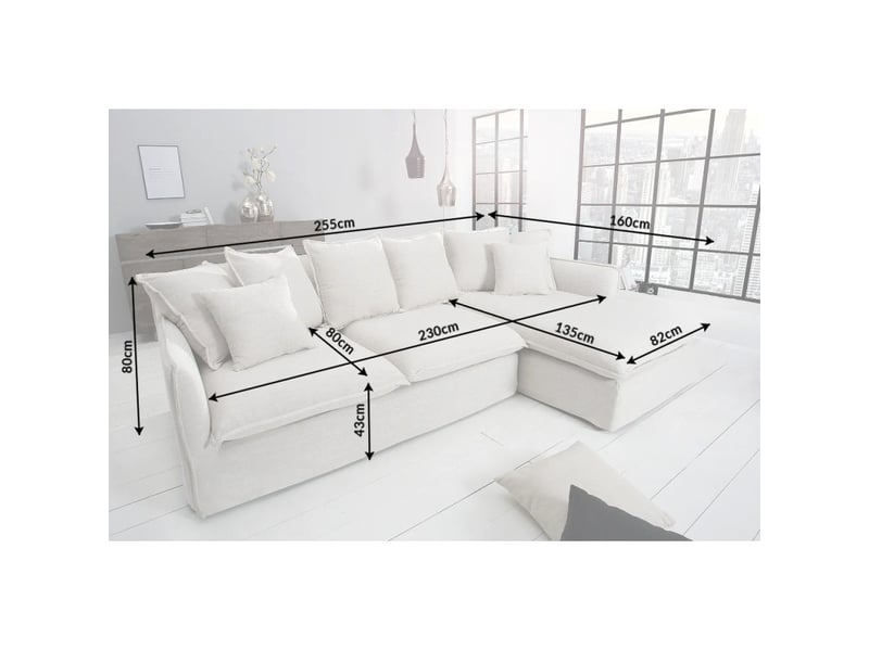 Canapé d'angle kalia – blanc – 4 places – angle à droite – contemporain  - Conforama C