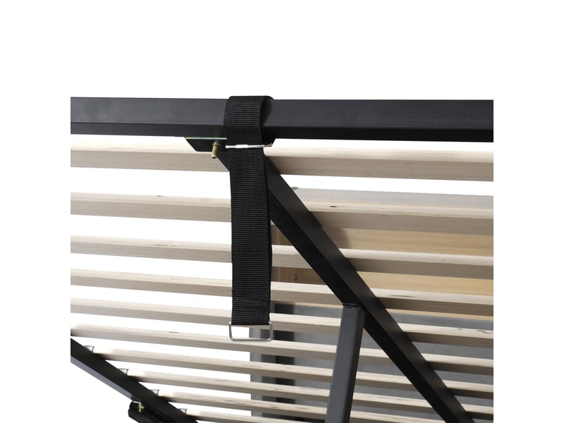 Lit banquette 140 × 190 cm en velours gris avec coffre, led et usb Fay Lum - Conforama E