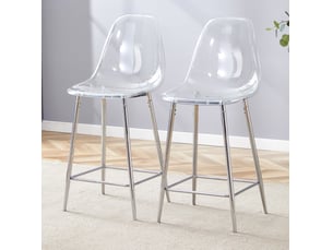 tabouret de bar  HAUSS SPOLE  - transparent hauteur d'assise 65 cm vendu Par paire