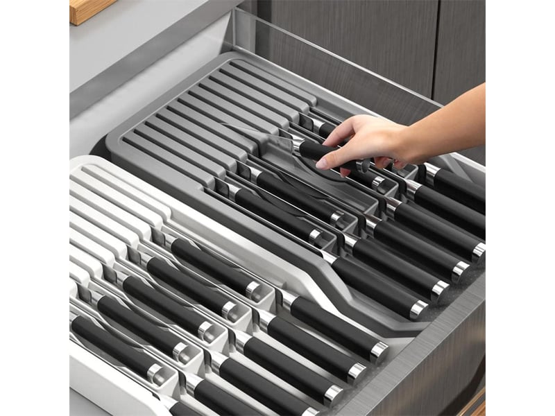 Porte-couteaux (gris), porte-couteaux, porte-couteaux de cuisine, rangement de couteaux, porte-couteaux de comptoir - conçu pour les cuisines, les hôt A-G-002662 - Conforama B