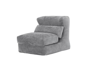 Fauteuil convertible 1 place gris en tissu doux, se transforme en chaise longue pour votre intérieur