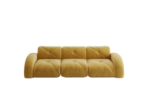 Canapé sans cadre grande taille tissu chenille confortable design antidérapant coloris jaune