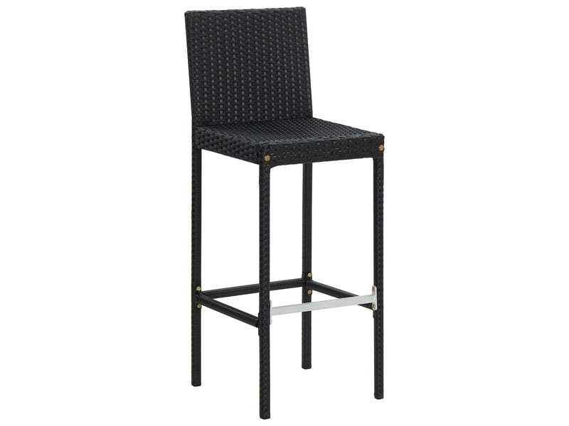  Lot de 6 tabouret de bar, chaise de bar avec coussins noir résine tressée  - Conforama D