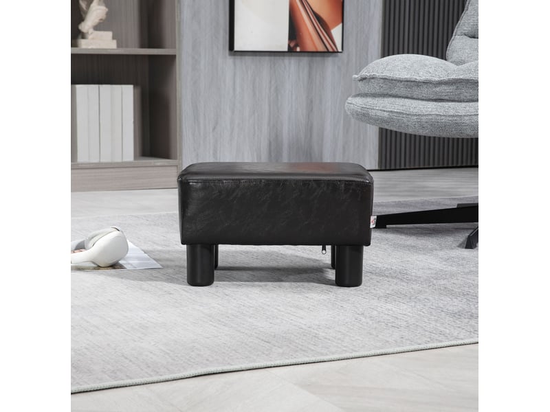  Pouf repose-pieds 40x30x24 cm rectangulaire polyuréthane (pu) marron  - Conforama C