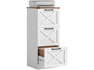 Caisson de bureau 3 tiroirs pour dossiers suspendus blanc 40 x 40 x 101 cm