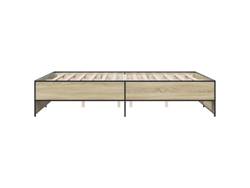  Lit double- lit adulte -  cadre de lit sans matelas chêne sonoma 150x200 cm  - Conforama D