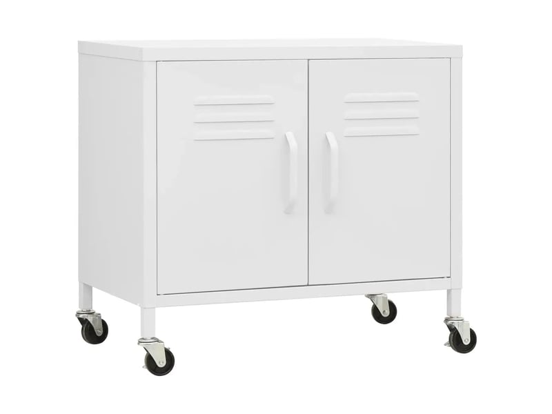  Armoire de rangement mobile avec étagère réglable 60 x 35 x 56 cm en acier blanc 02_0046902  - Conforama A