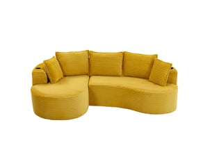 Canapé cord doux respirant porte-gobelet intégré poche de rangement mousse haute densité coussins inclus compressé prêt à l'emploi