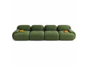 Canapé d'angle modulaire modenvie 4 places 388 x 103 x 70 cm velours côtelé vert sans cadre