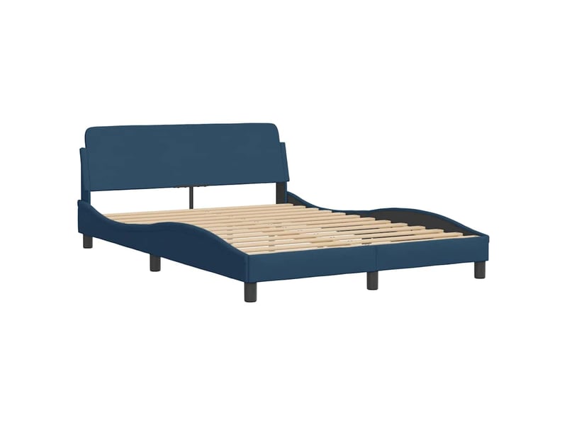 Lit double- lit adulte - cadre de lit avec tête de lit dover bleu 140x200cm tissu - Conforama B