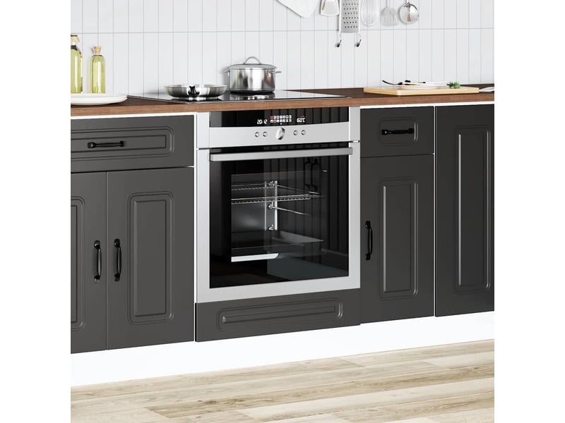  Armoire à four, armoire de cuisine kalmar noir bois d'ingénierie  - Conforama C