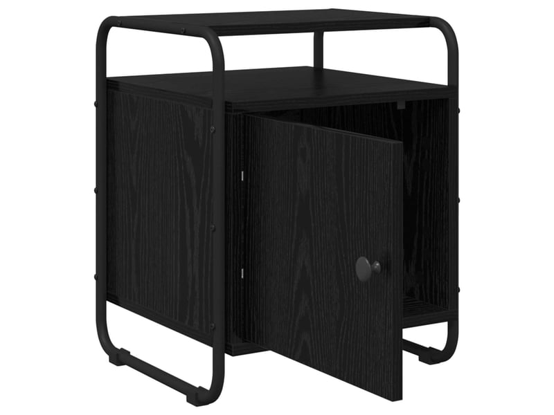 Table de chevet - cabinet de chevet - table de nuit 2 pc chêne noir bois d'ingénierie - Conforama D