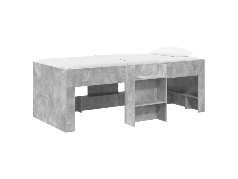  Cadre de lit élevé pour enfants - lit jeune gris béton 90 x 200 cm  - Conforama A