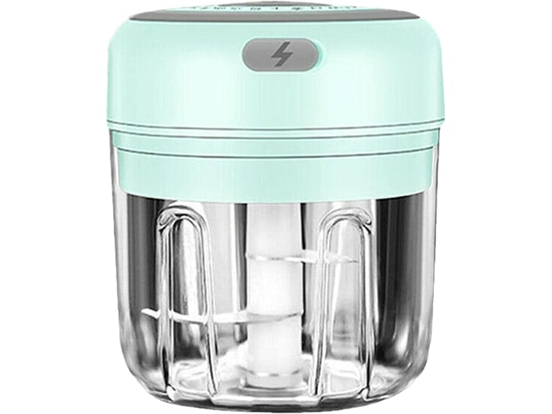  1 mini hachoir à ail électrique sans fil vert pour usage domestique  - Conforama A