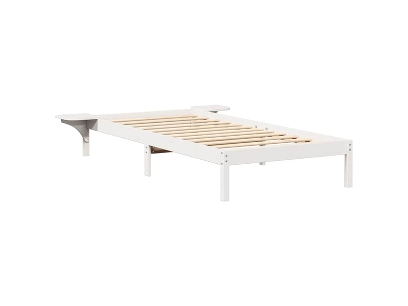  Lit simple- lit adulte -  cadre de lit blanc 100 x 200 cm pin massif  - Conforama C
