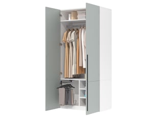 Armoire 90x50x200 cm 2 portes avec penderie coloris gris