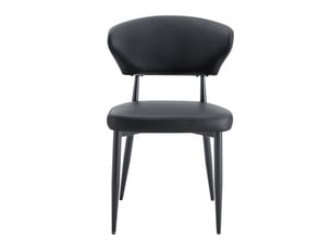 Lot de 2 chaises design noir – dossier courbé ergonomique, confortables et minimalistes pour salle à manger