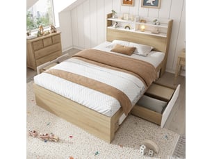 Lit avec rangement 90x200 cm <strong></strong>  <strong></strong> coloris bicolore