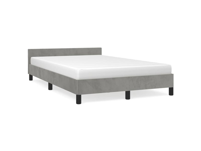  Lit double- lit adulte -  cadre de lit sans matelas gris clair 120x190 cm velours  - Conforama A