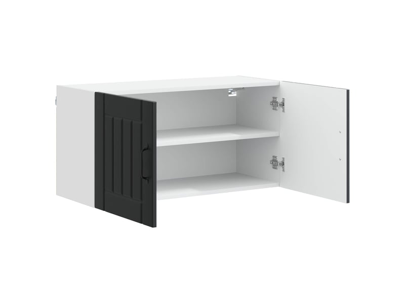  Meuble mural de cuisine, armoire de cuisine noir 80x31x40cm bois d'ingénierie shl9403  - Conforama E