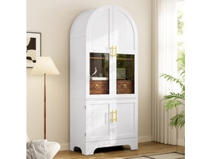 Buffet 4 porte(s) 1 tiroir(s) <strong>HAVRYA</strong> <strong></strong> - 76 cm coloris blanc