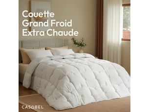 Casabel couette très chaude hiver, 700 gm², 155x220cm, piquage diamant, ultra confortable, 1 à 2 personnes, blanc