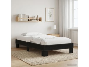 Lit adulte, lit simple, cadre de lit chêne noir 80x200cm bois d'ingénierie cf6129