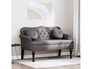 Banc chesterfield, canapé 2 places gris 120,5x65x75 cm simili cuir