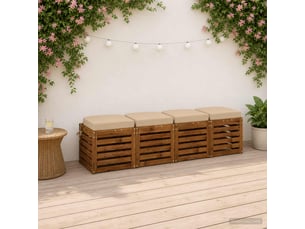 Lot de 4 coussins de siège, coussins d'assise soest 100 % polyester crème cf60787