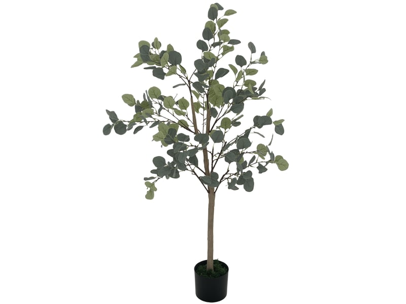Eucalyptus artificiel décoratif, 120 cm, synthétique, avec 230 feuilles en pot pour usage intérieur, vert - Conforama A