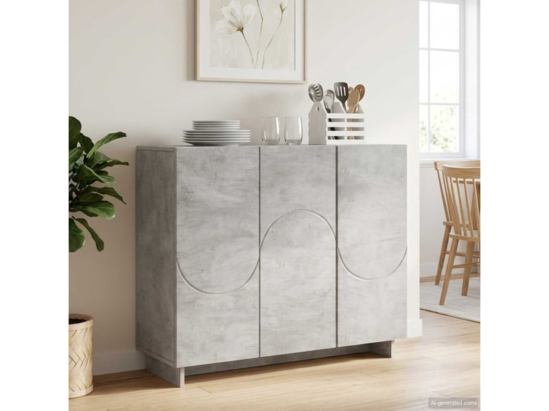  Buffet salon, buffet de rangement gris béton 85,5x31x75 cm bois d'ingénierie shl16951  - Conforama B