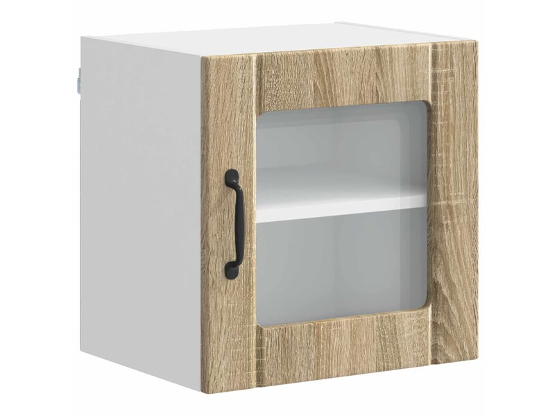  Meuble mural de cuisine, cabinet en verre mural chêne sonoma 40x31x40cm shl9787  - Conforama A