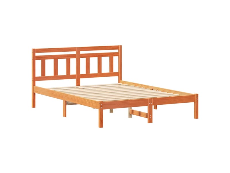  Lit double- lit adulte -  cadre de lit marron 120 x 190 cm pin massif  - Conforama C