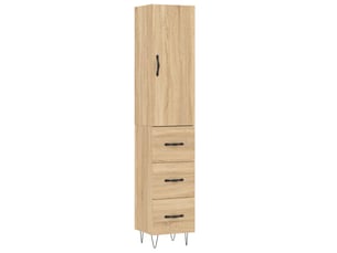 Buffet haut - bahut - meuble de rangement chêne sonoma 34,5x34x180 cm bois d'ingénierie