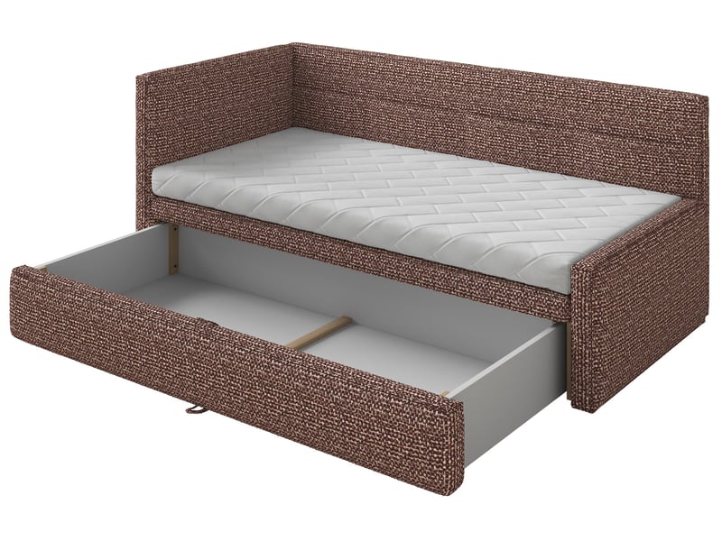  Selsey nesmi - lit rembourré - 90x200 cm - tissu tressé marron Nesmi - Conforama E