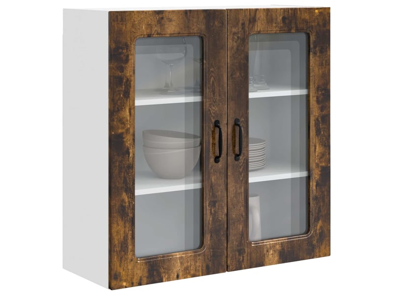  Meuble mural de cuisine | armoire de cuisine chêne fumé 80x31x80cm shl4506  - Conforama C