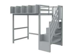 Lit mezzanine 90x200 cm SOGEU coloris gris