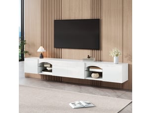 Meuble tv coloris blanc 200 cm