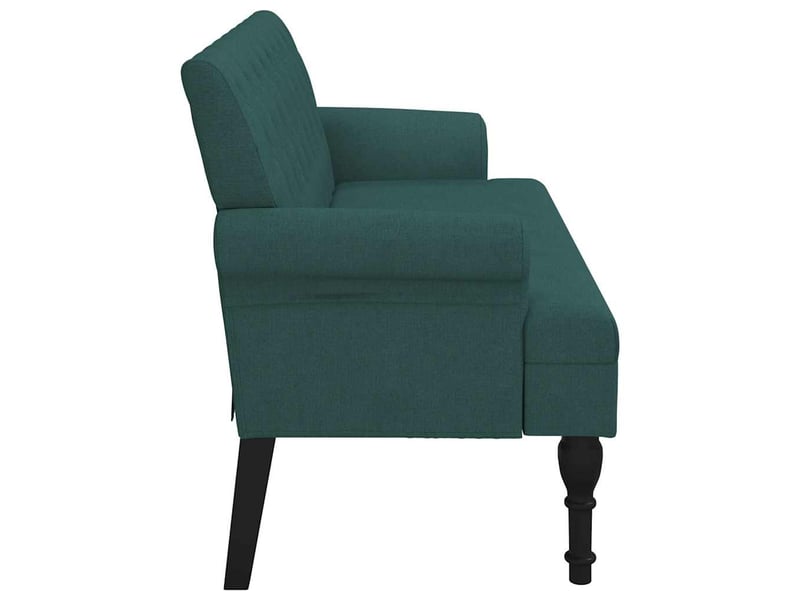  Banc salon, banc interieur avec dossier vert foncé 120x62x75,5 cm tissu  - Conforama E