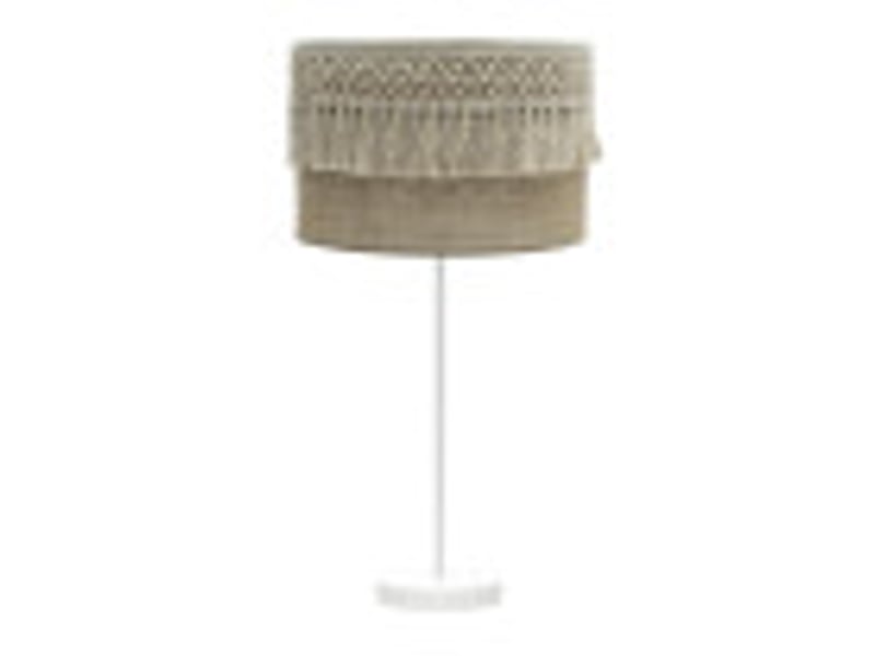  Lampe à poser fabrilamp ekaterina toile de jute 1 x e27 63 x 30 x 30 cm 188271101 - Conforama B